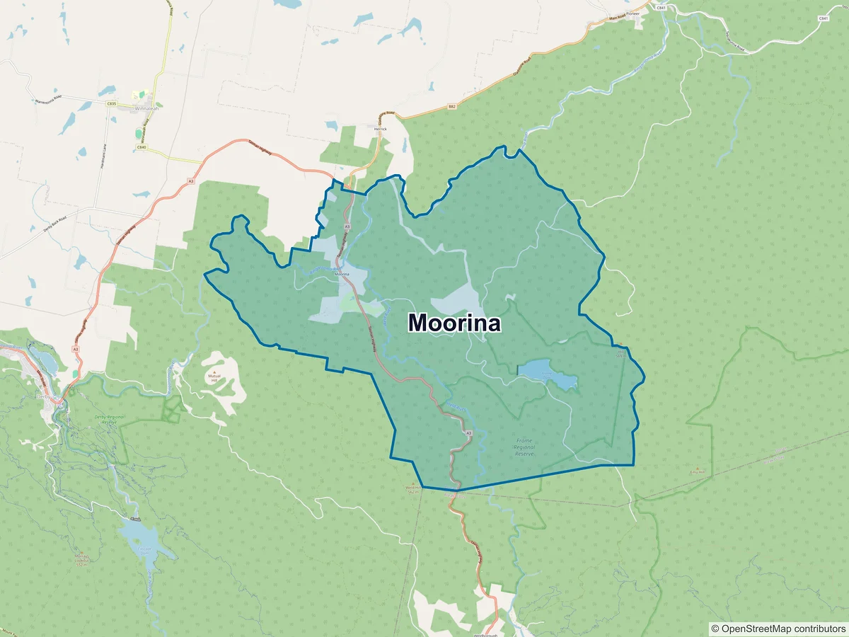 Map of Moorina, TAS, Australia
