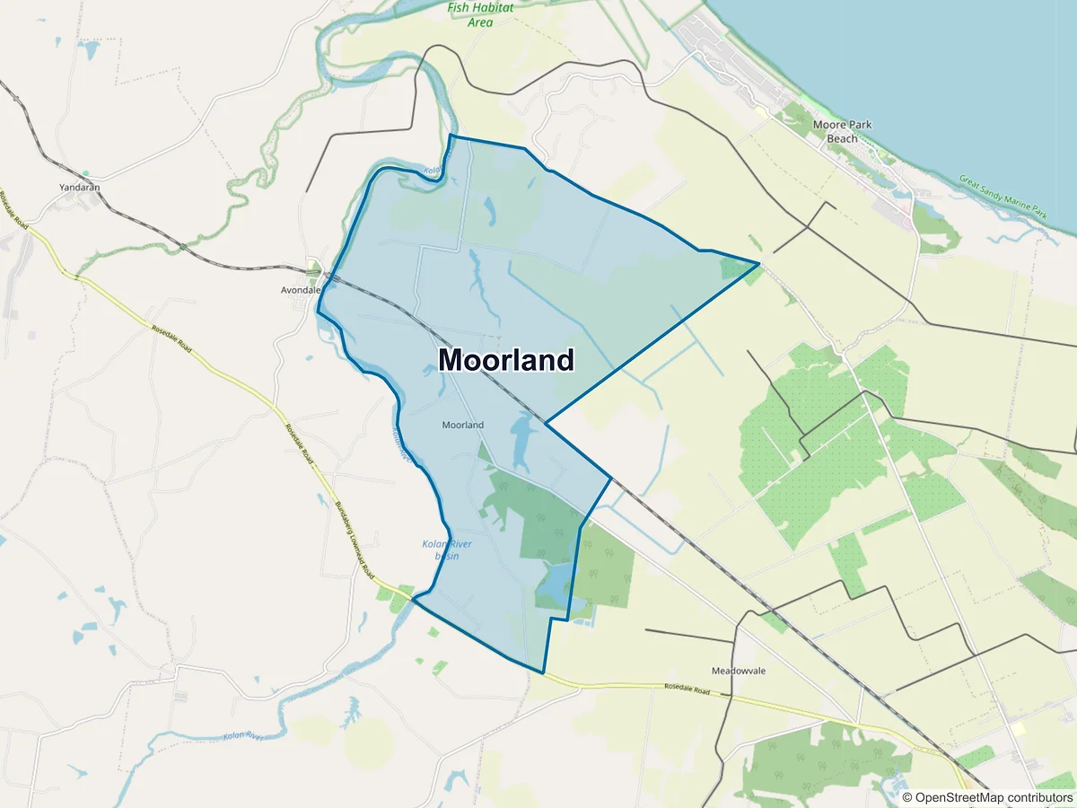 Map of Moorland, QLD, Australia
