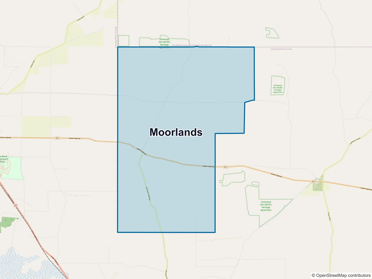 Map of Moorlands, SA, Australia