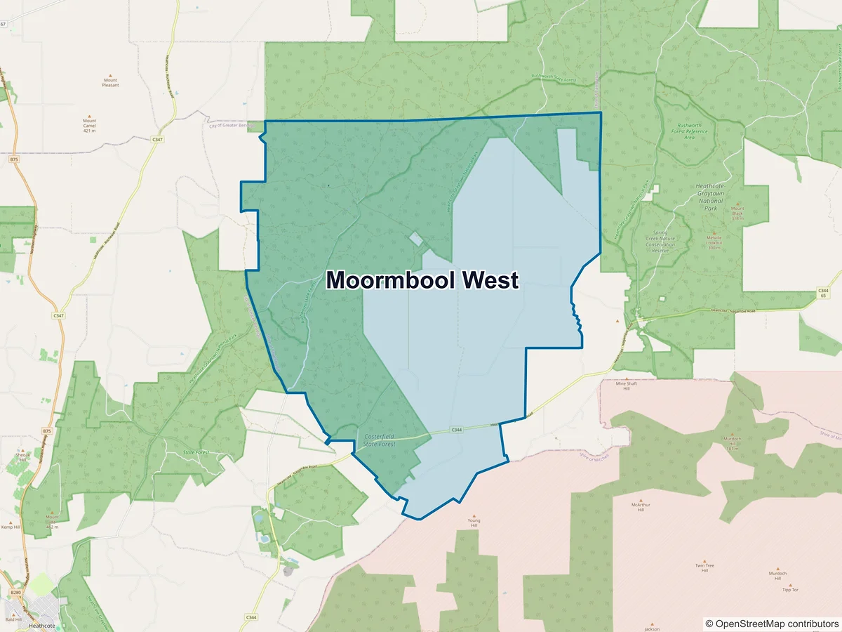 Map of Moormbool West, VIC, Australia
