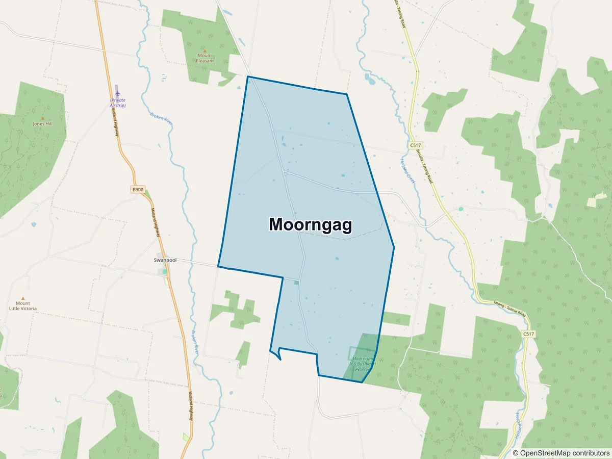 Map of Moorngag, VIC, Australia