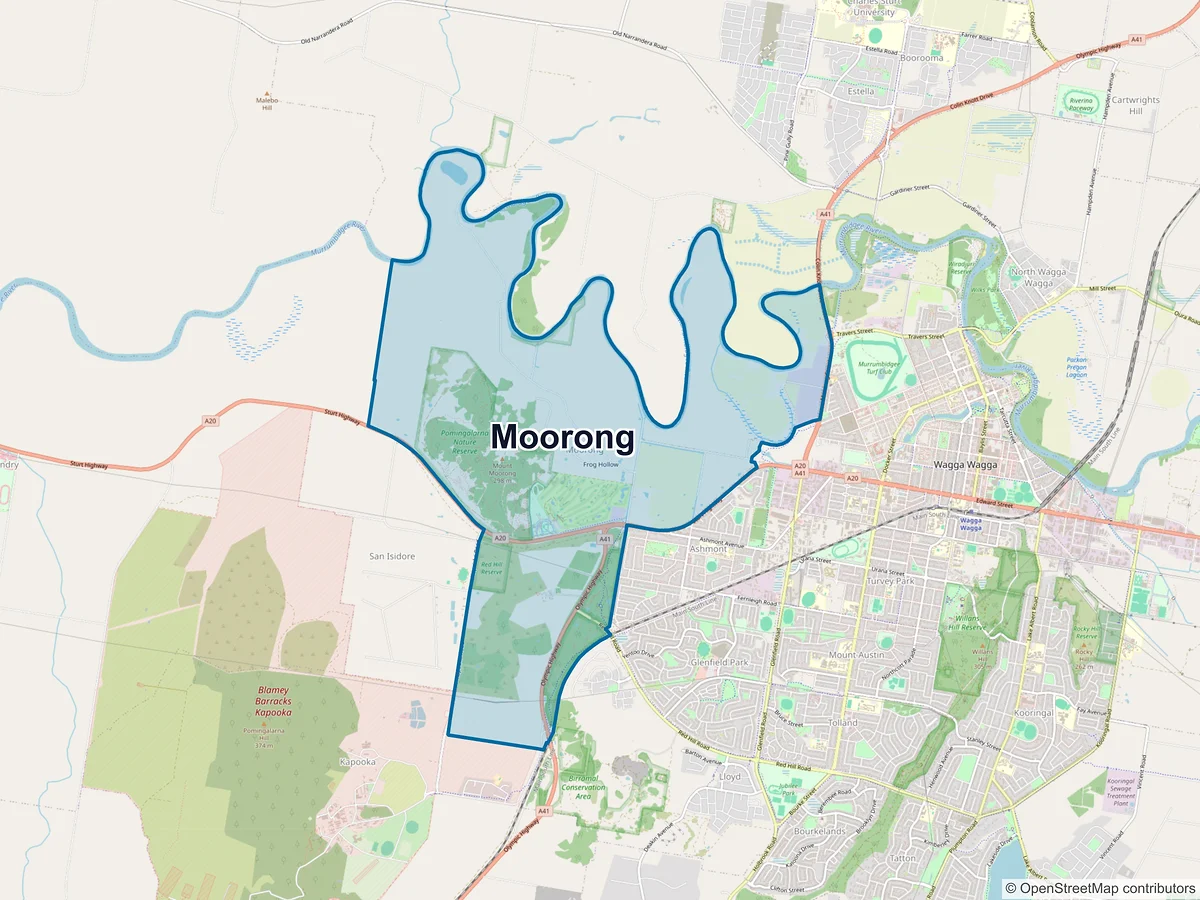 Map of Moorong, NSW, Australia