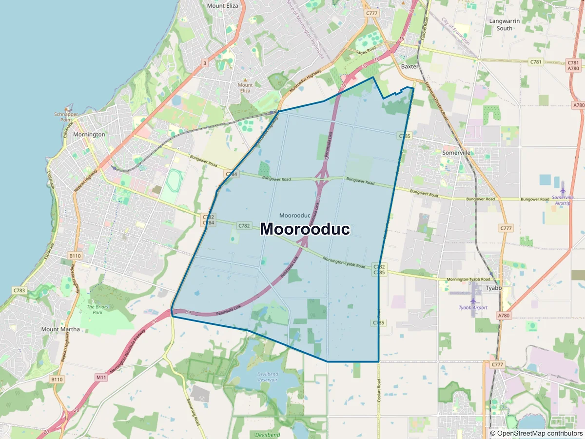 Map of Moorooduc, VIC, Australia