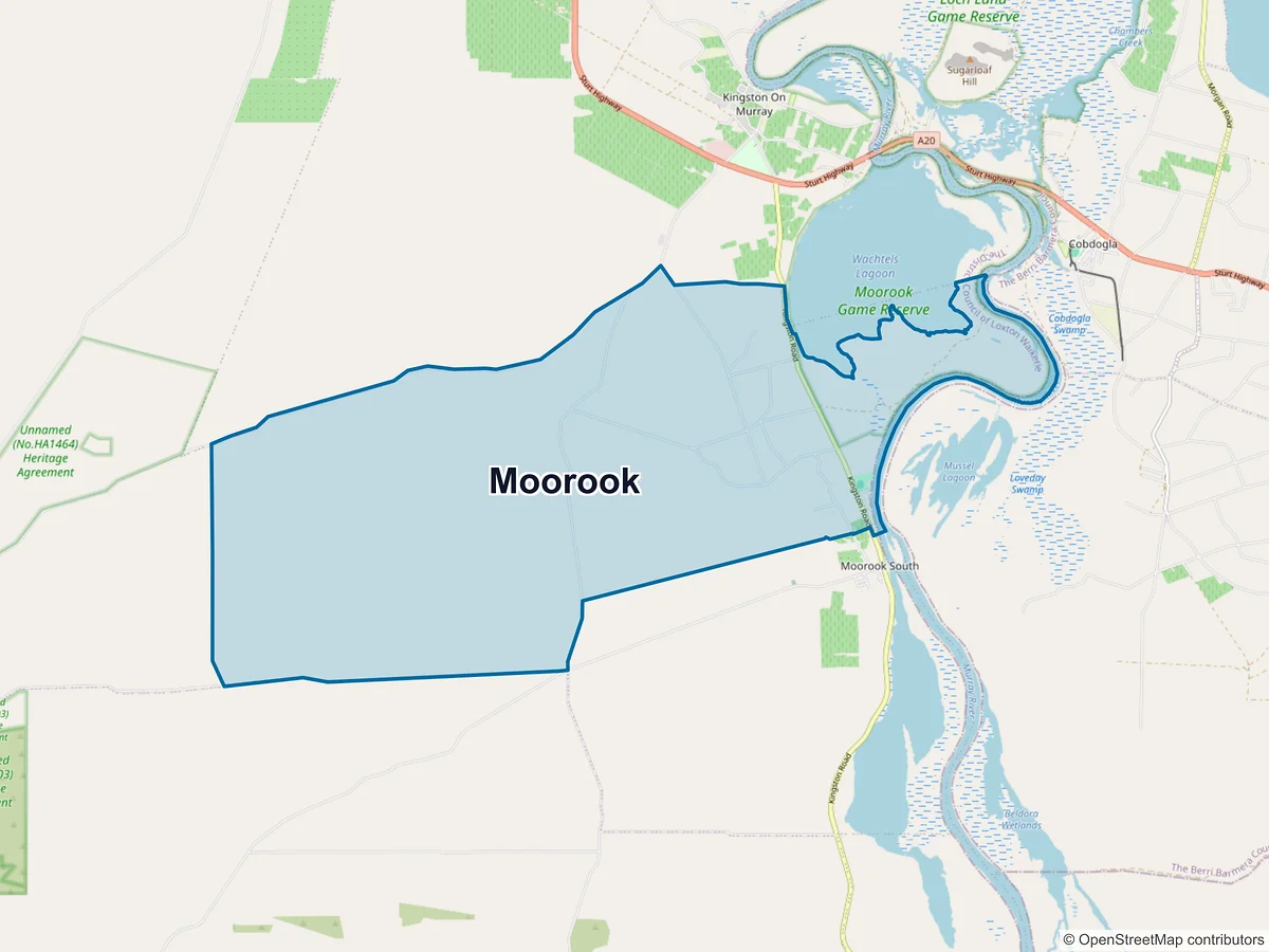 Map of Moorook, SA, Australia
