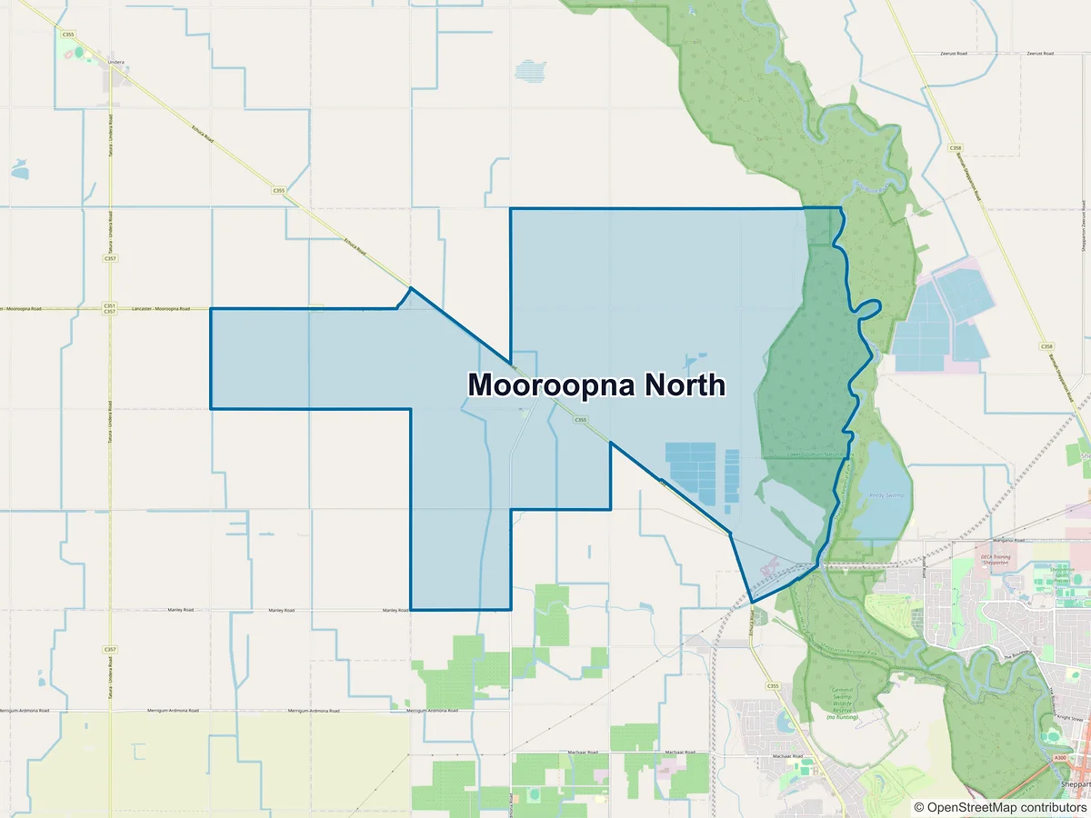 Map of Mooroopna North, VIC, Australia