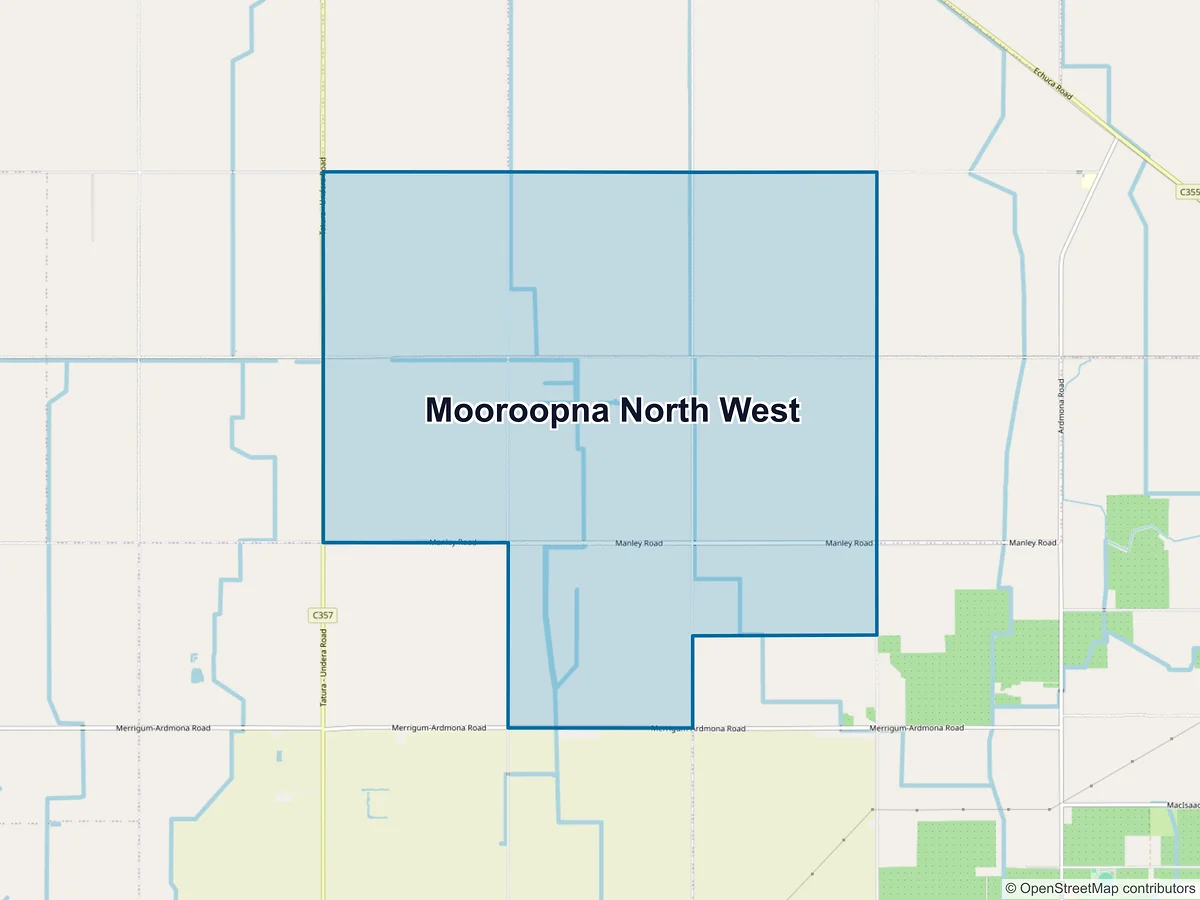 Map of Mooroopna North West, VIC, Australia