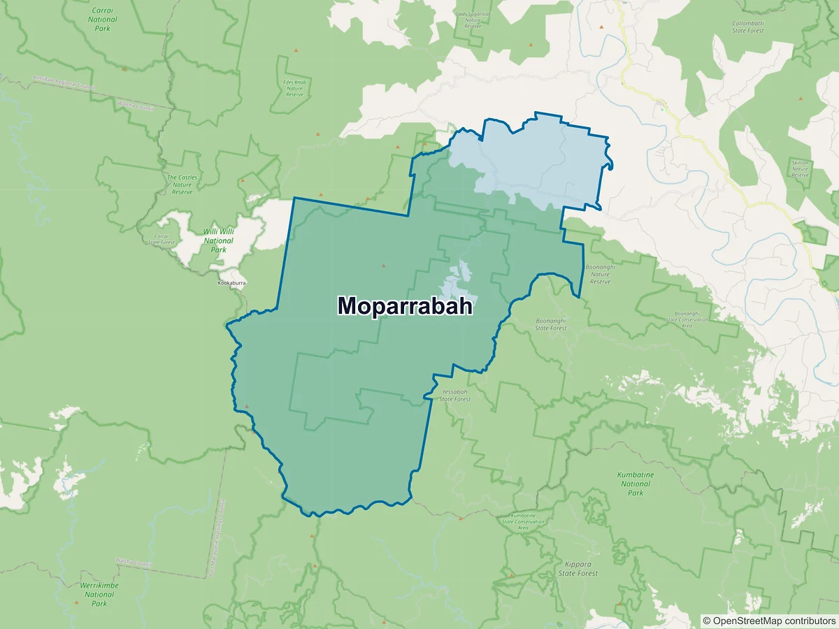 Map of Moparrabah, NSW, Australia