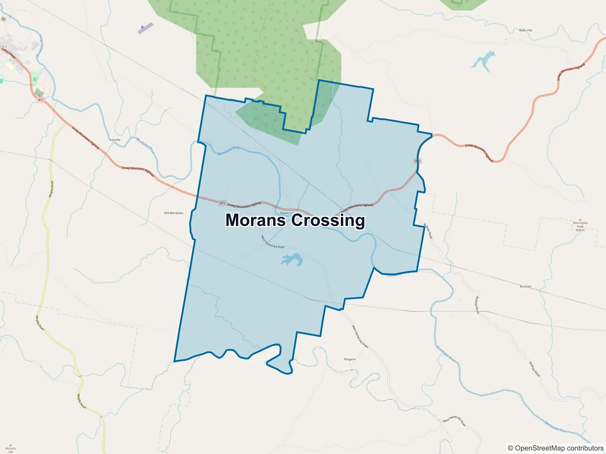 Map of Morans Crossing, NSW, Australia