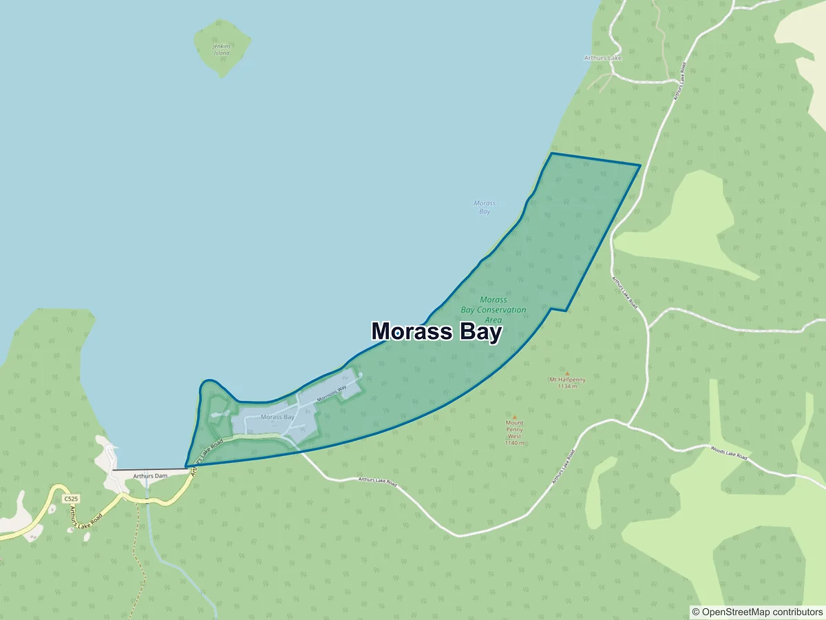 Map of Morass Bay, TAS, Australia