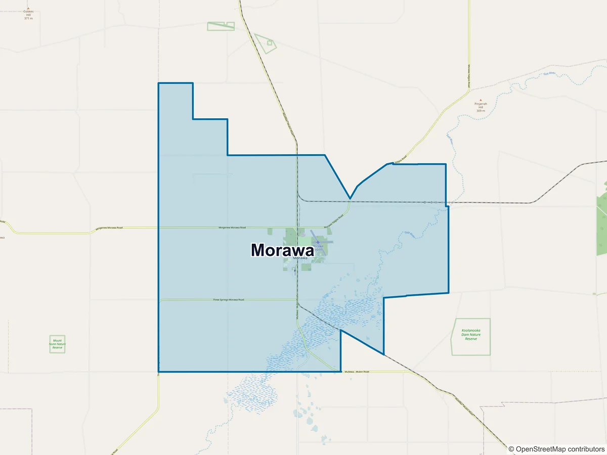 Map of Morawa, WA, Australia