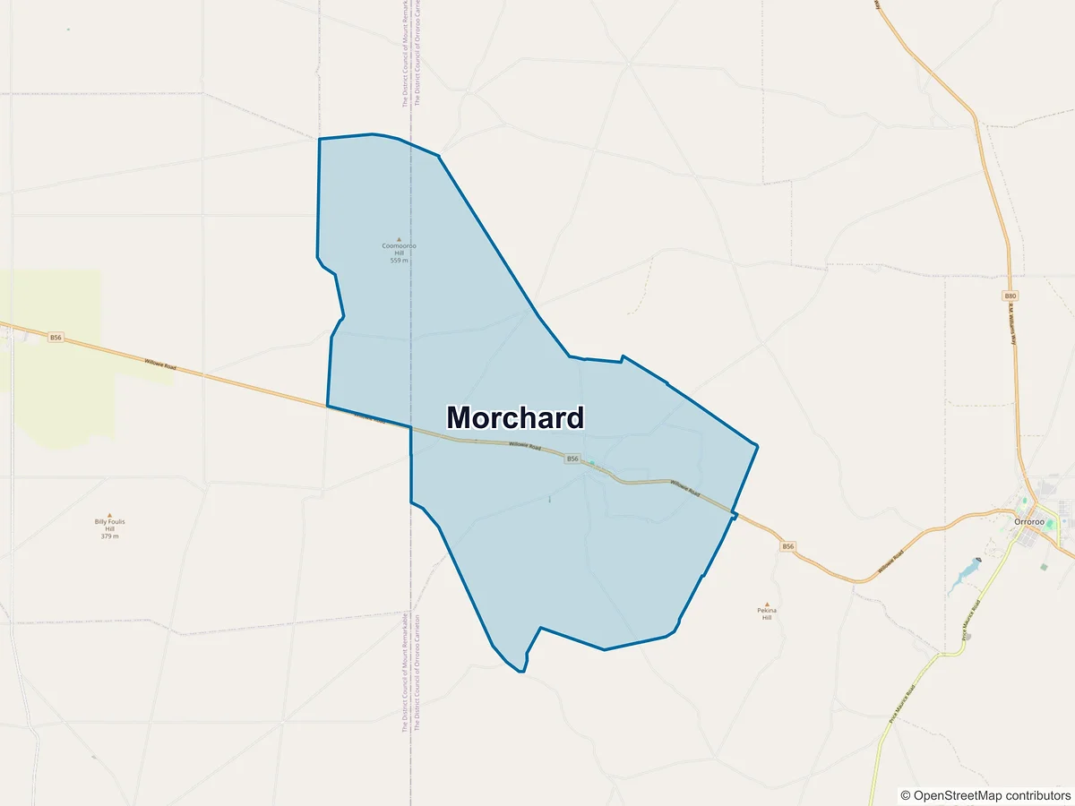Map of Morchard, SA, Australia