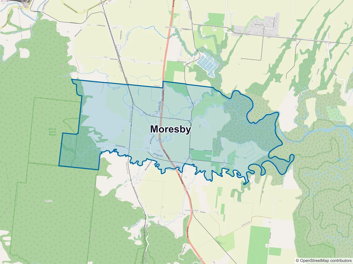 Map of Moresby, QLD, Australia