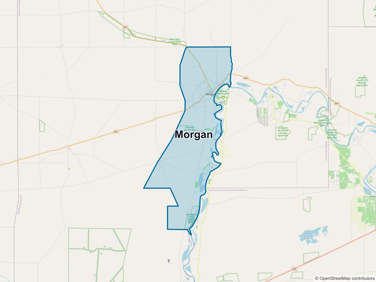 Map of Morgan, SA, Australia