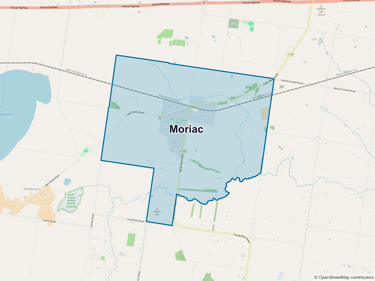 Map of Moriac, VIC, Australia