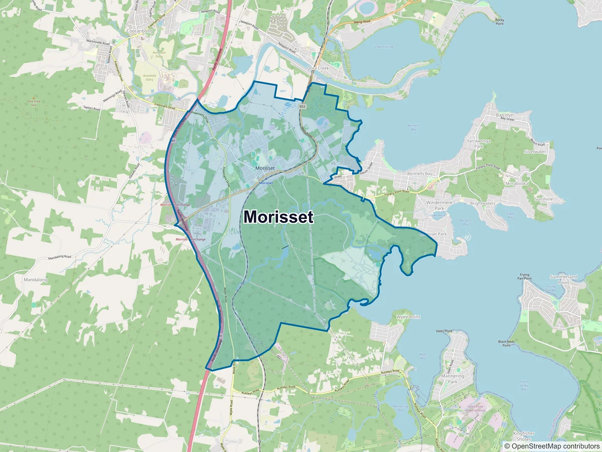 Map of Morisset, NSW, Australia