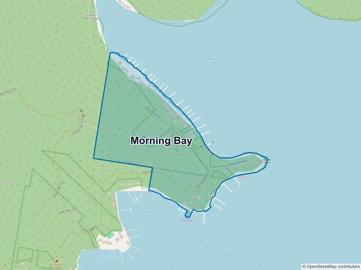 Map of Morning Bay, NSW, Australia