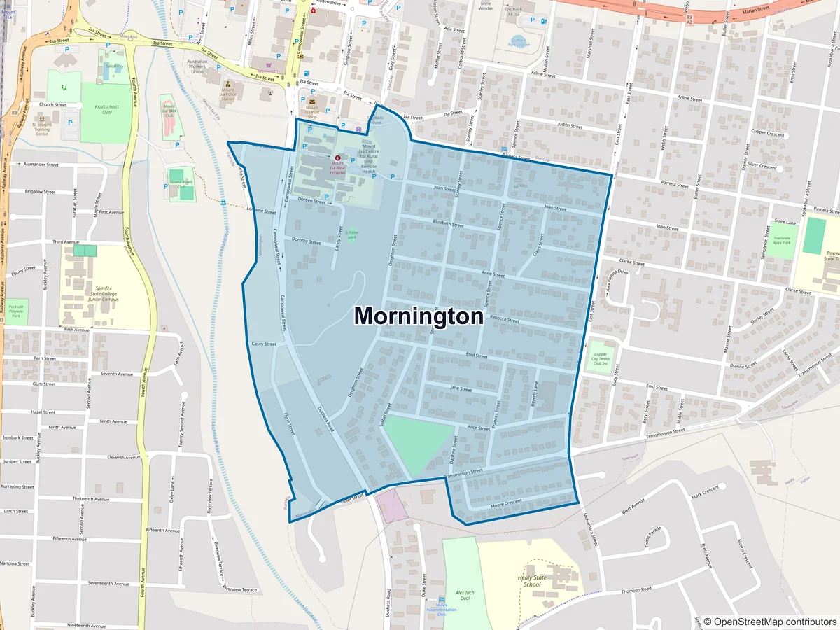Map of Mornington, QLD, Australia