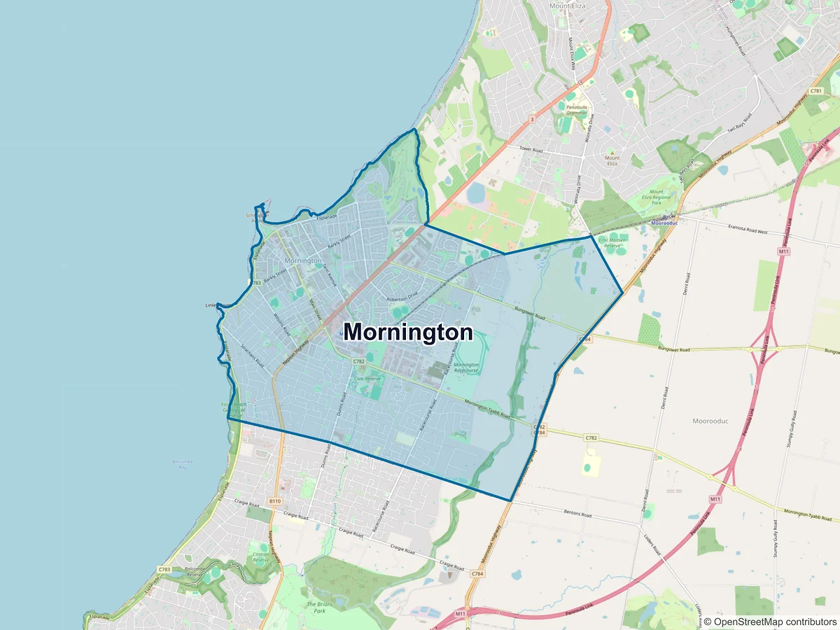 Map of Mornington, VIC, Australia