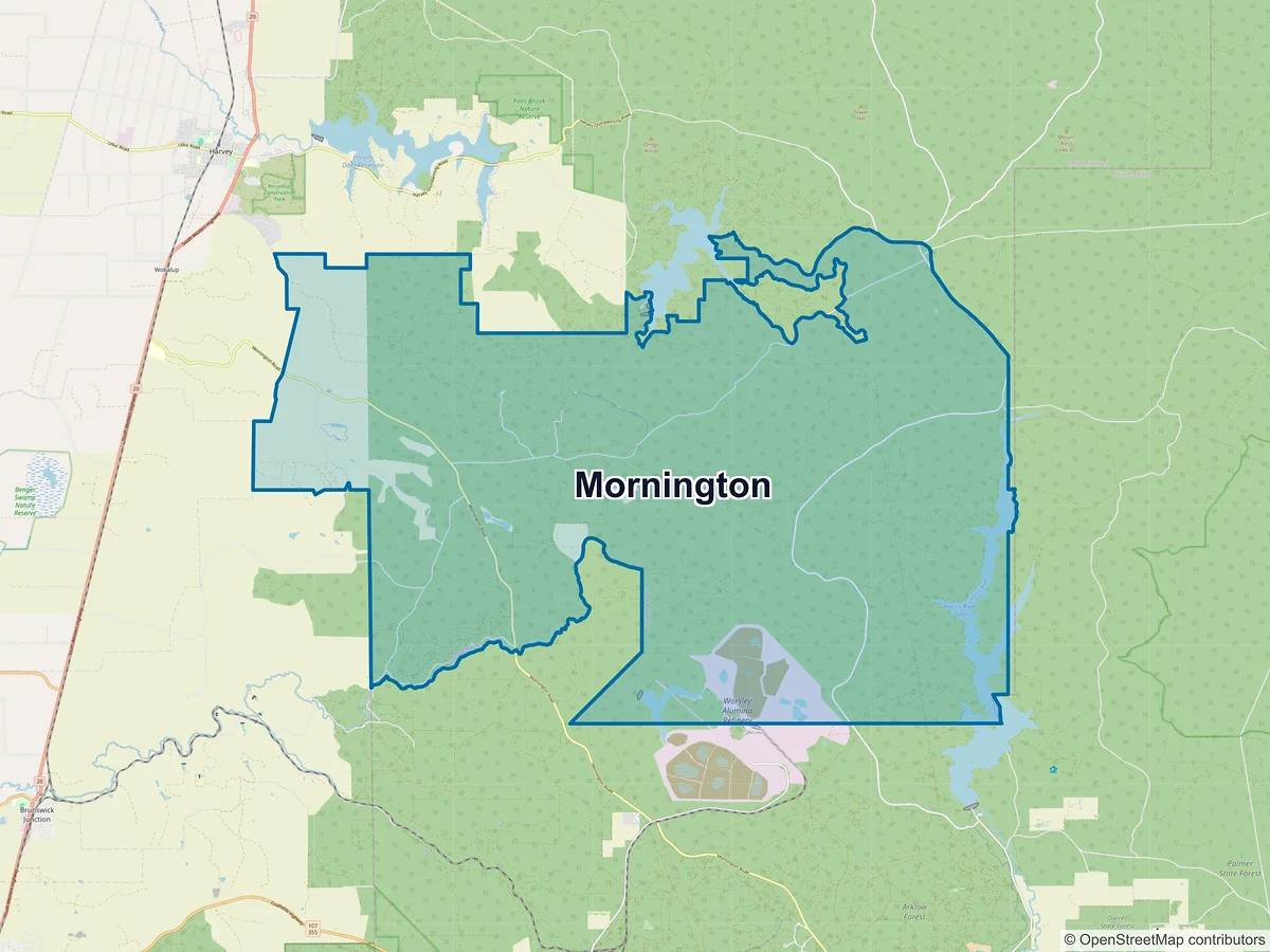 Map of Mornington, WA, Australia