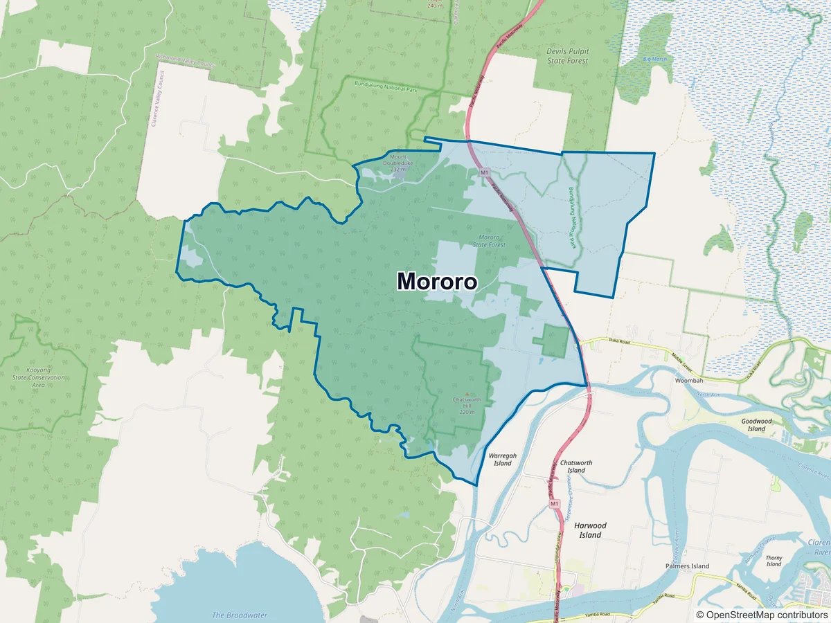 Map of Mororo, NSW, Australia