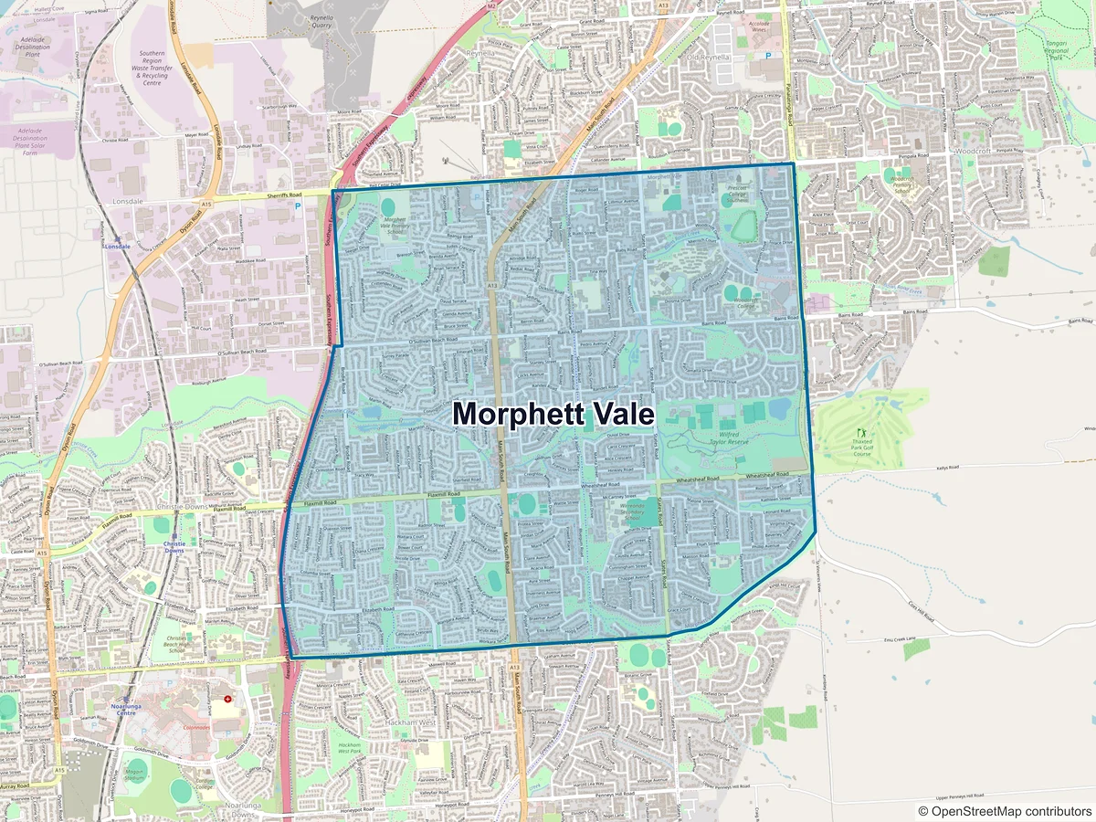 Map of Morphett Vale, SA, Australia