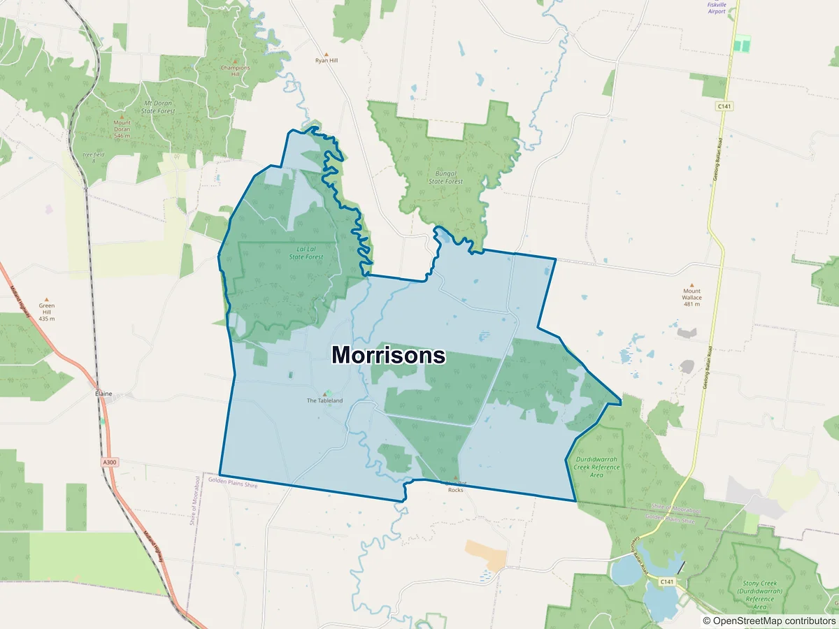 Map of Morrisons, VIC, Australia