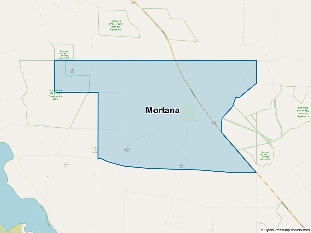 Map of Mortana, SA, Australia
