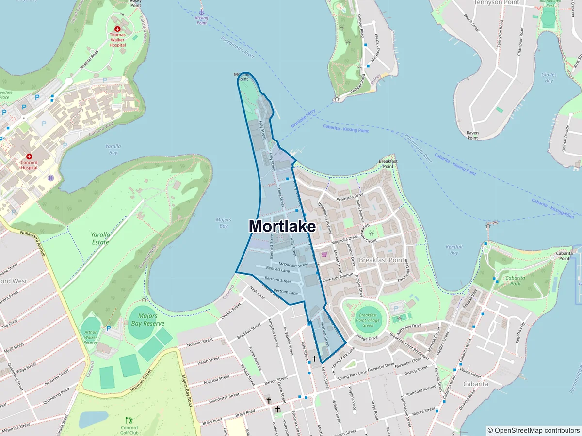 Map of Mortlake, NSW, Australia