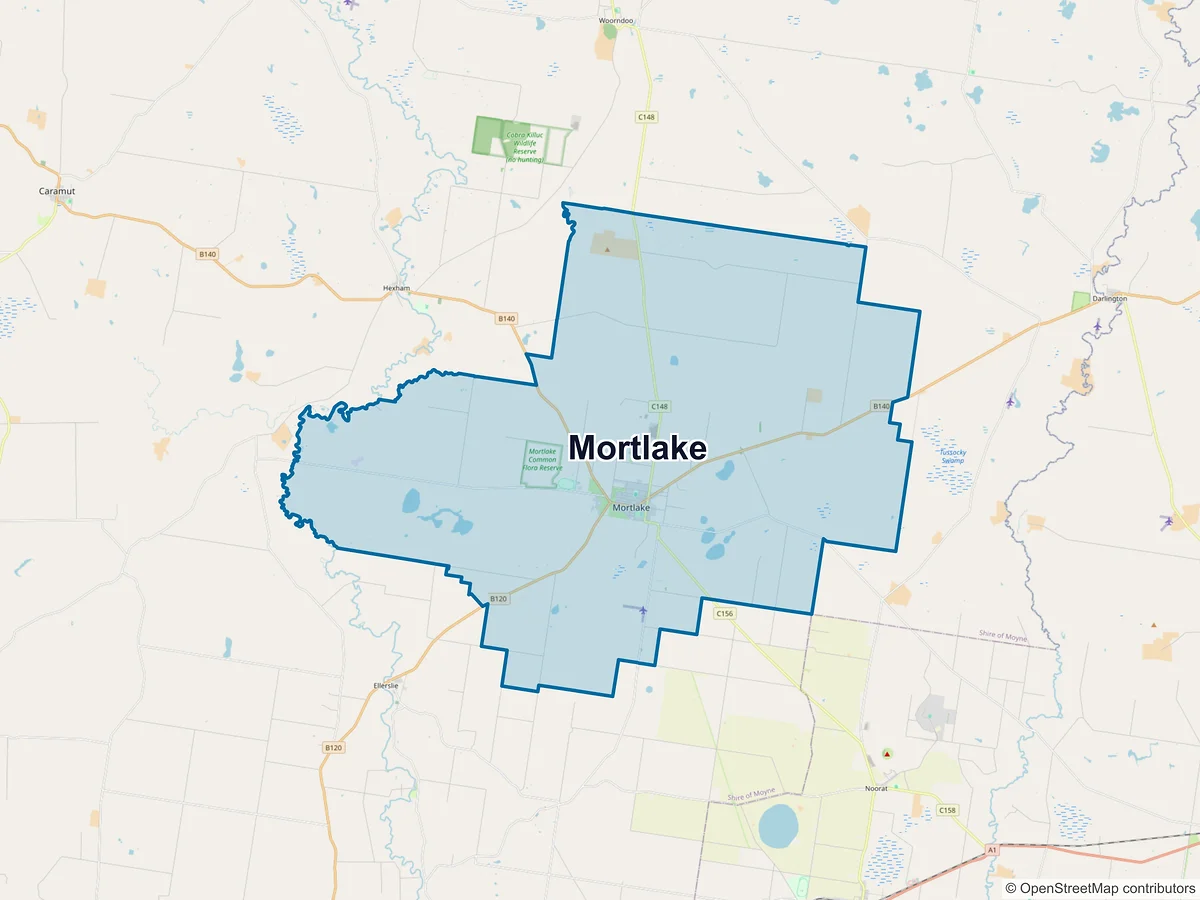 Map of Mortlake, VIC, Australia