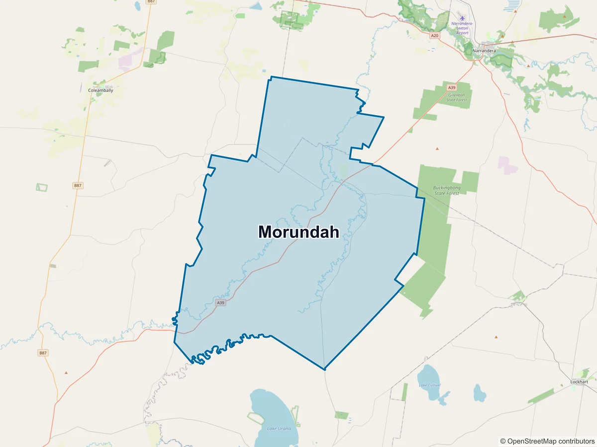 Map of Morundah, NSW, Australia