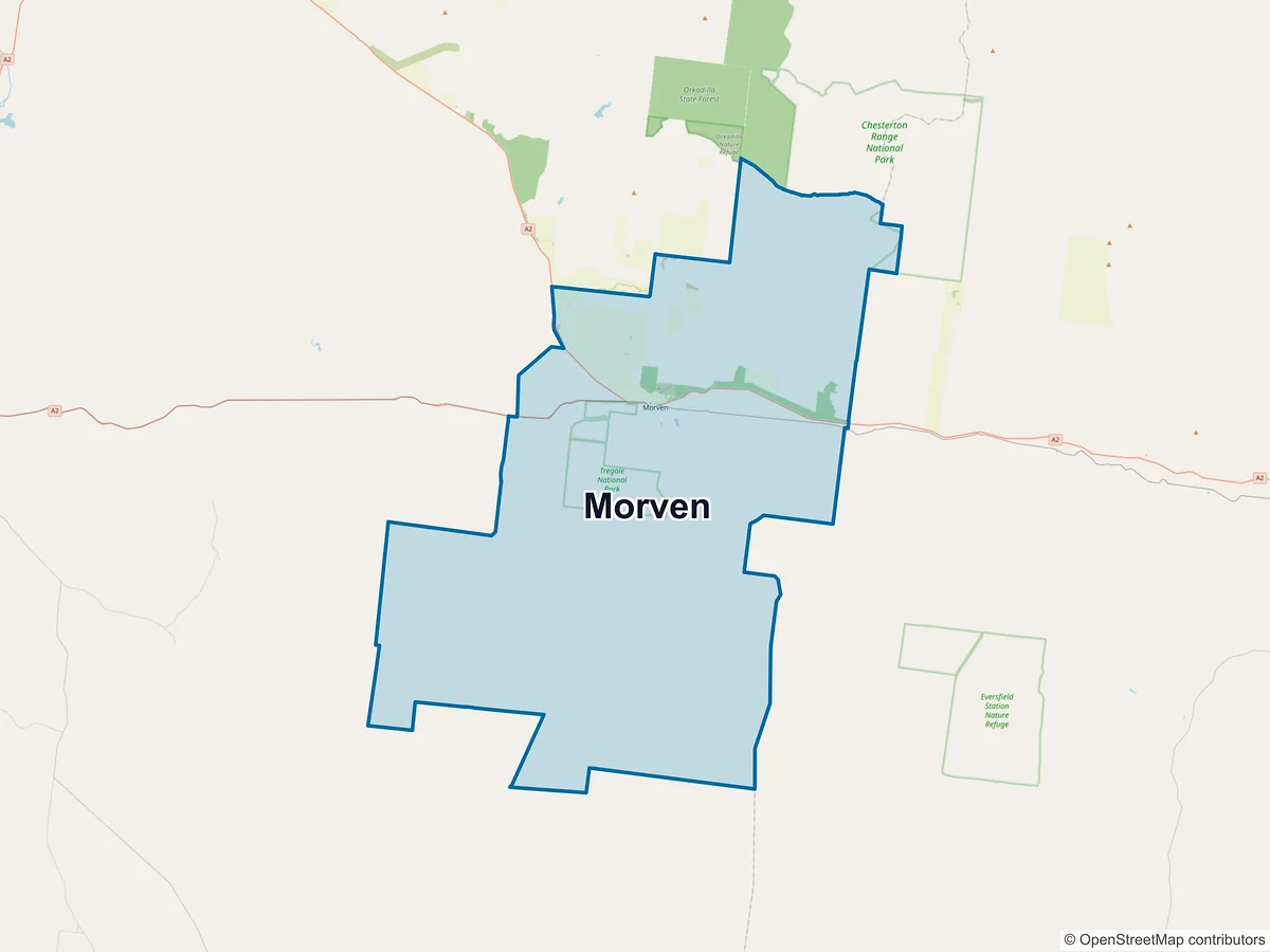 Map of Morven, QLD, Australia