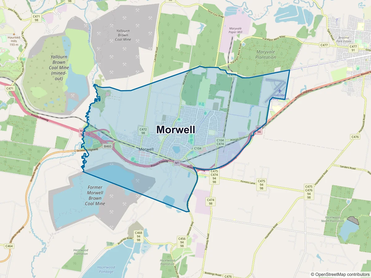 Map of Morwell, VIC, Australia