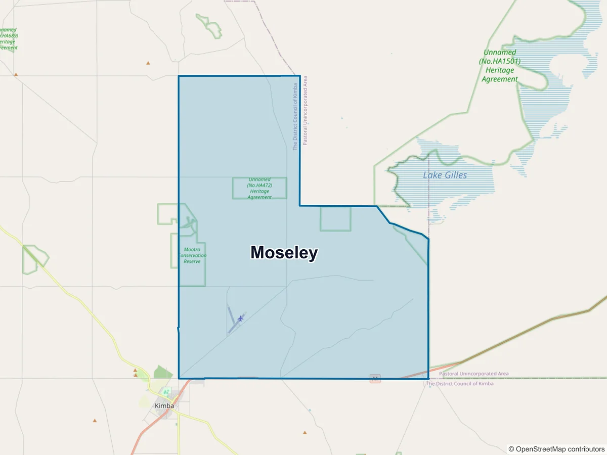 Map of Moseley, SA, Australia