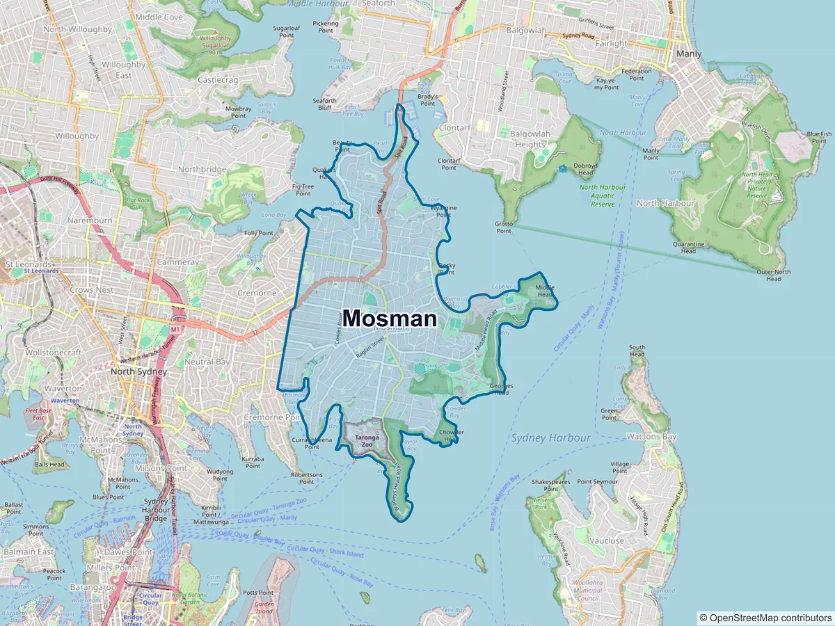 Map of Mosman, NSW, Australia