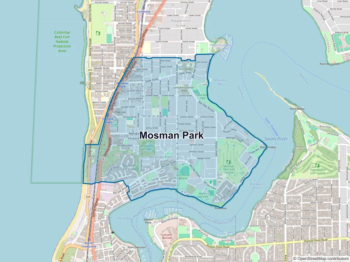 Map of Mosman Park, WA, Australia