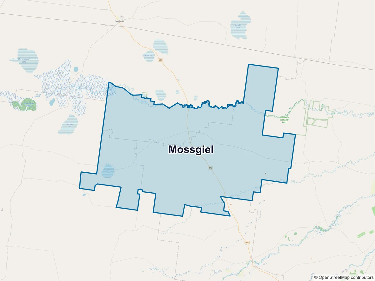 Map of Mossgiel, NSW, Australia