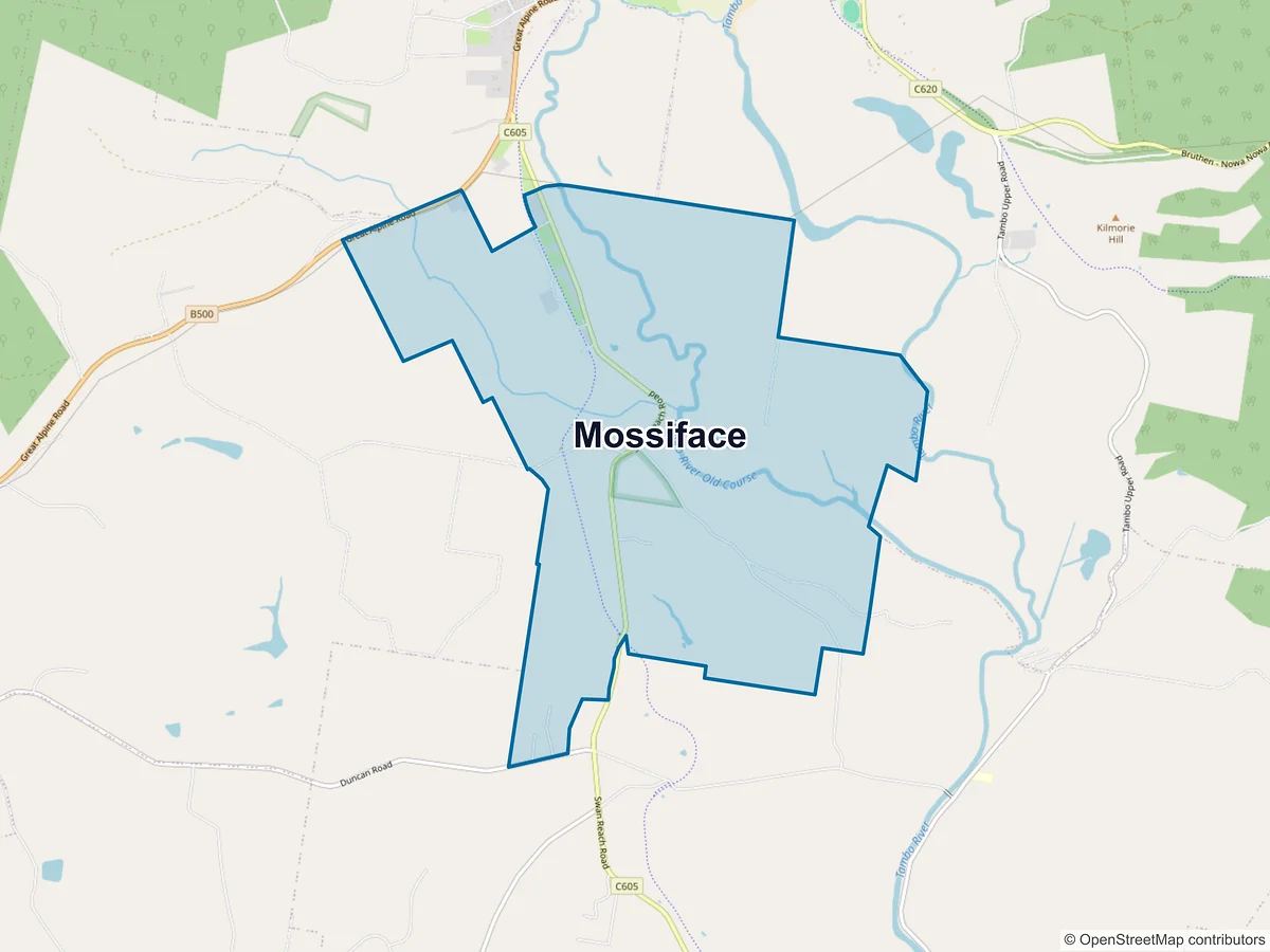 Map of Mossiface, VIC, Australia