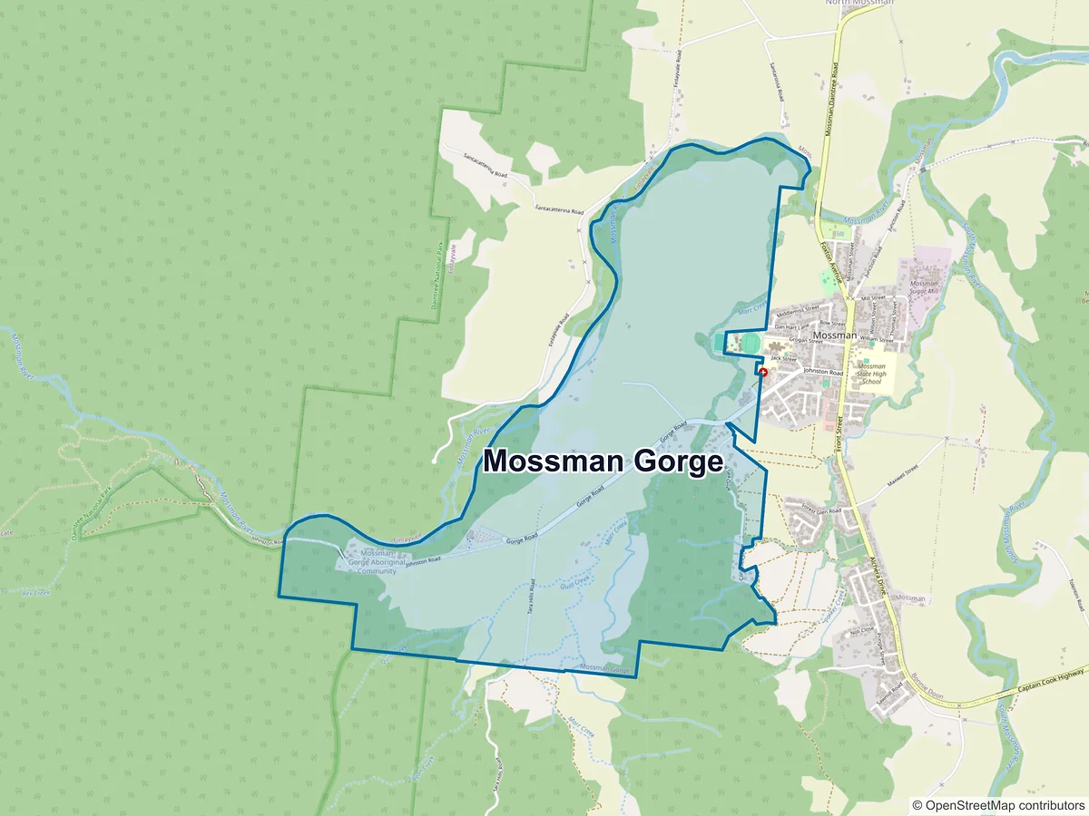 Map of Mossman Gorge, QLD, Australia