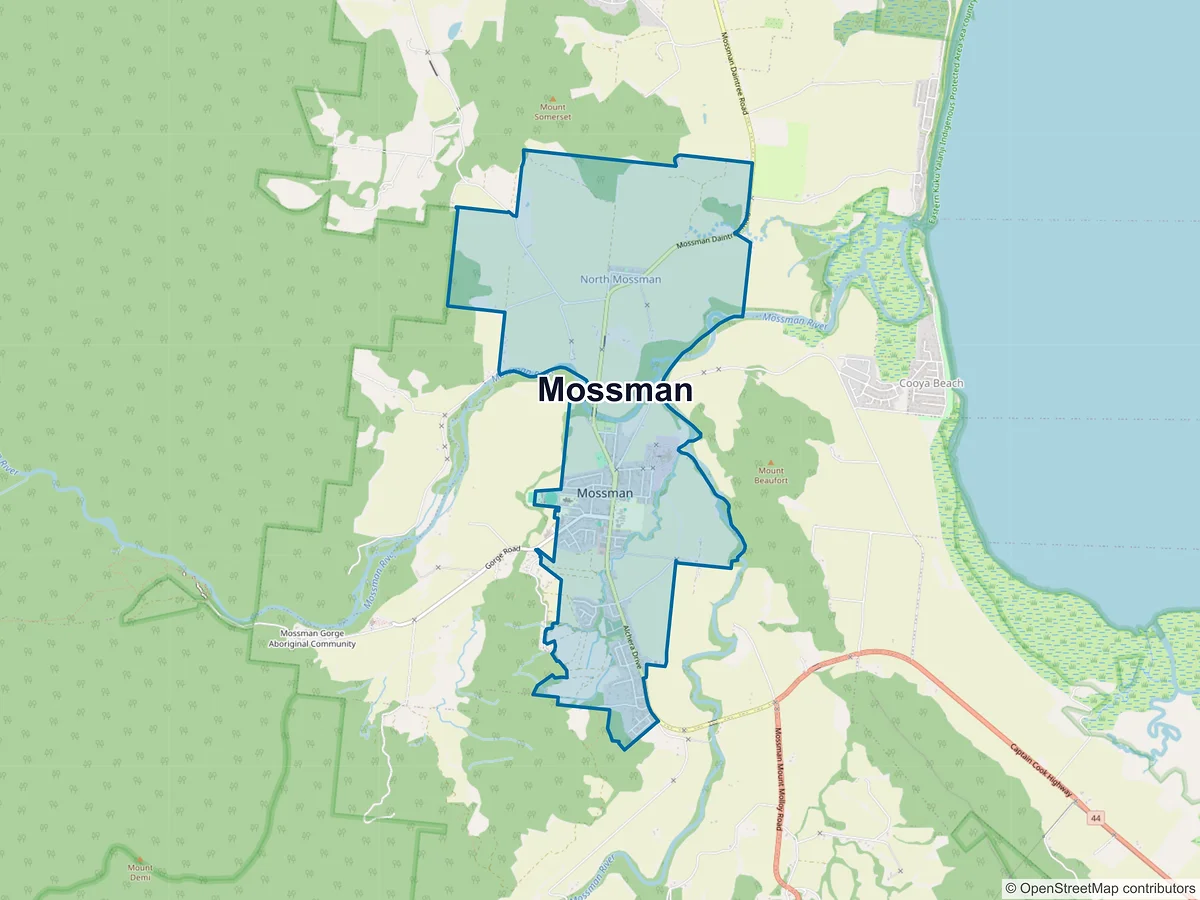 Map of Mossman, QLD, Australia