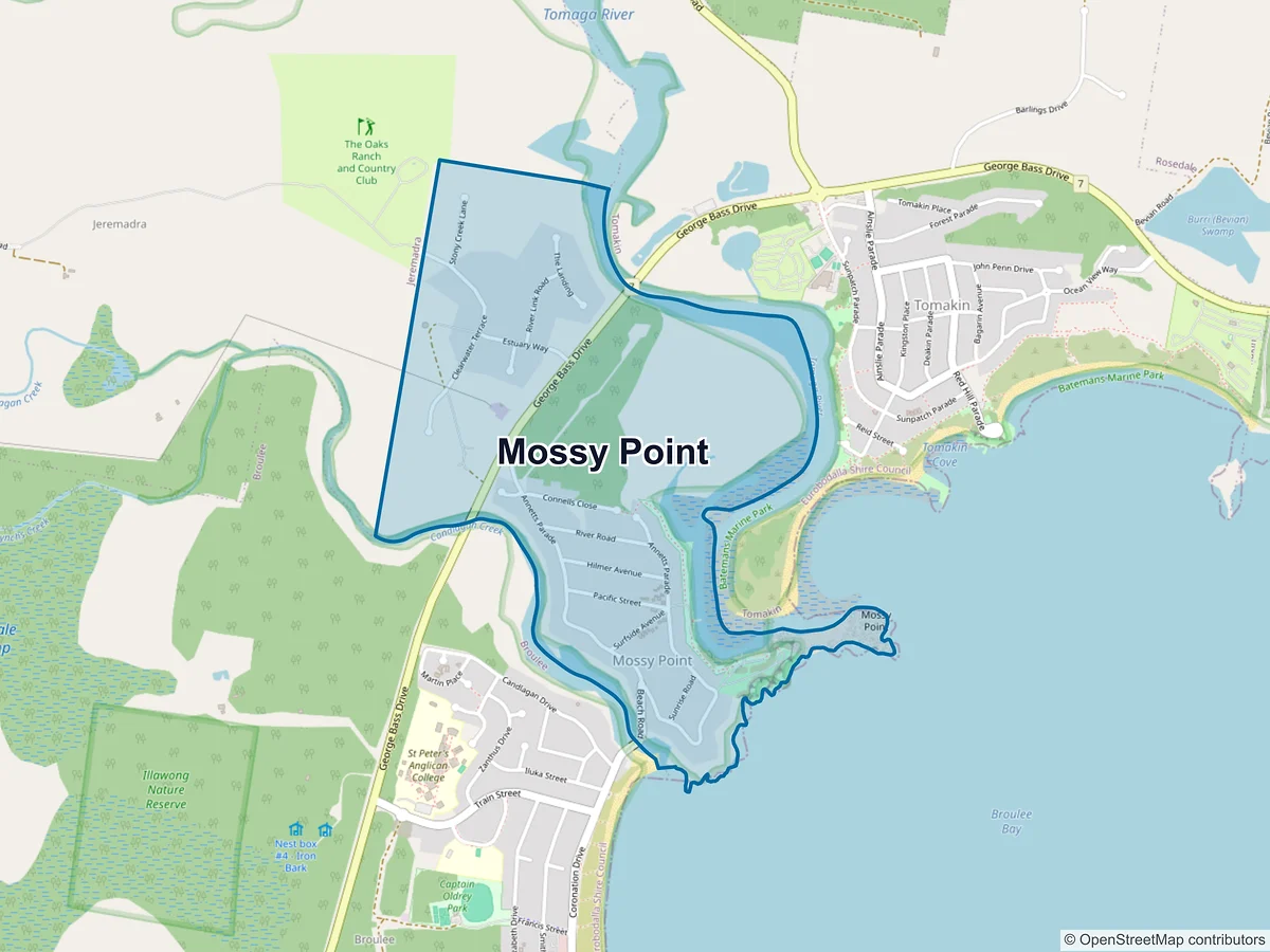 Map of Mossy Point, NSW, Australia