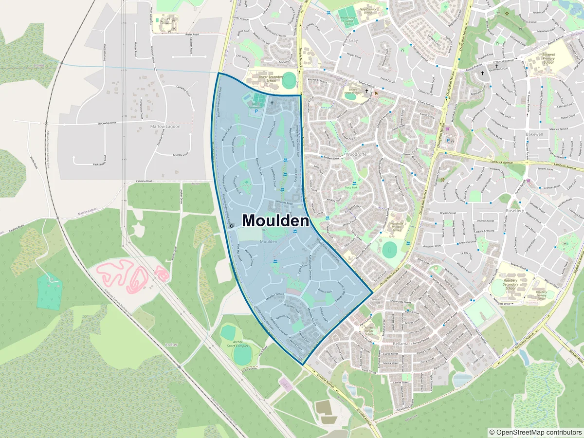 Map of Moulden, NT, Australia