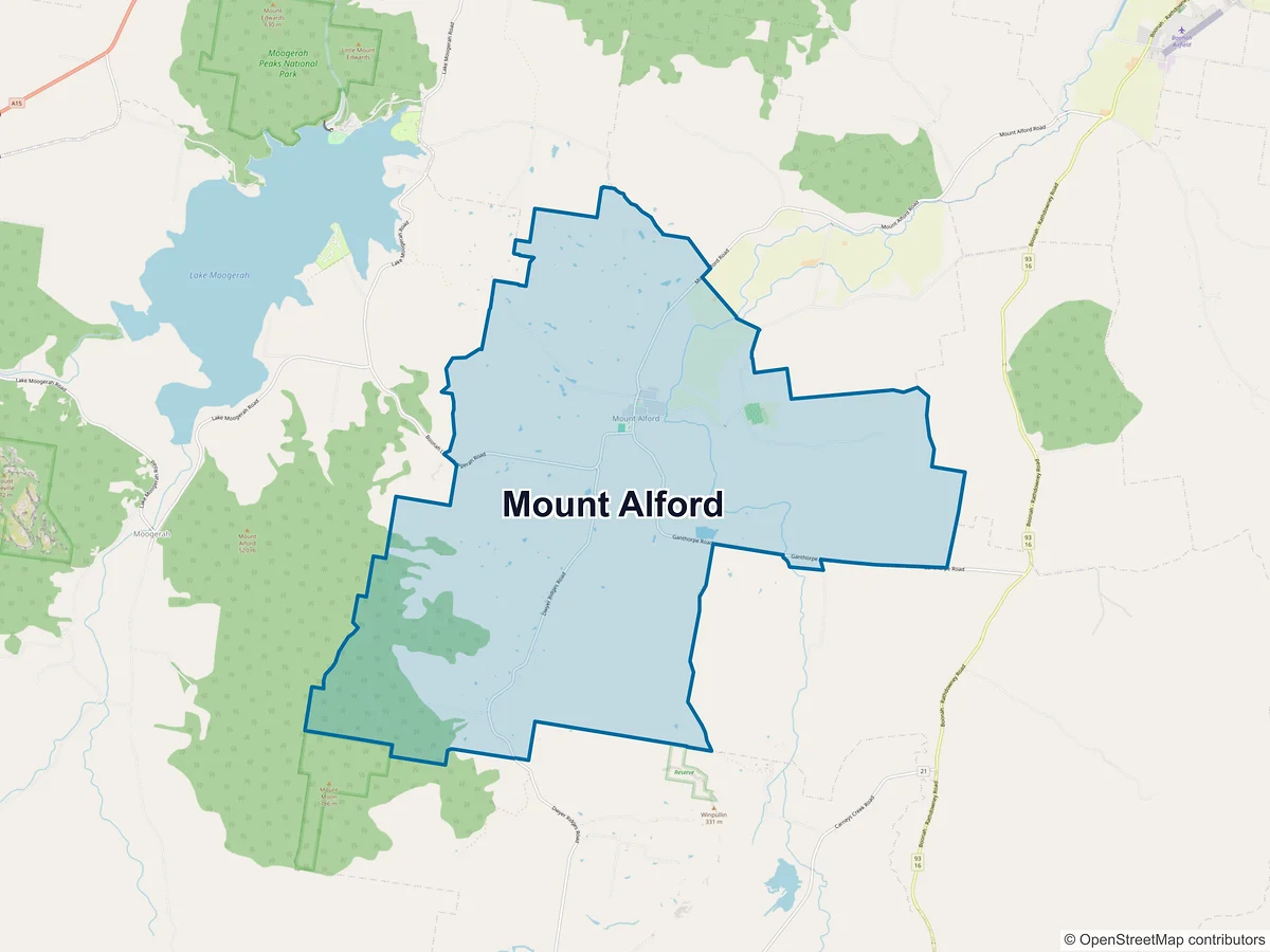 Map of Mount Alford, QLD, Australia