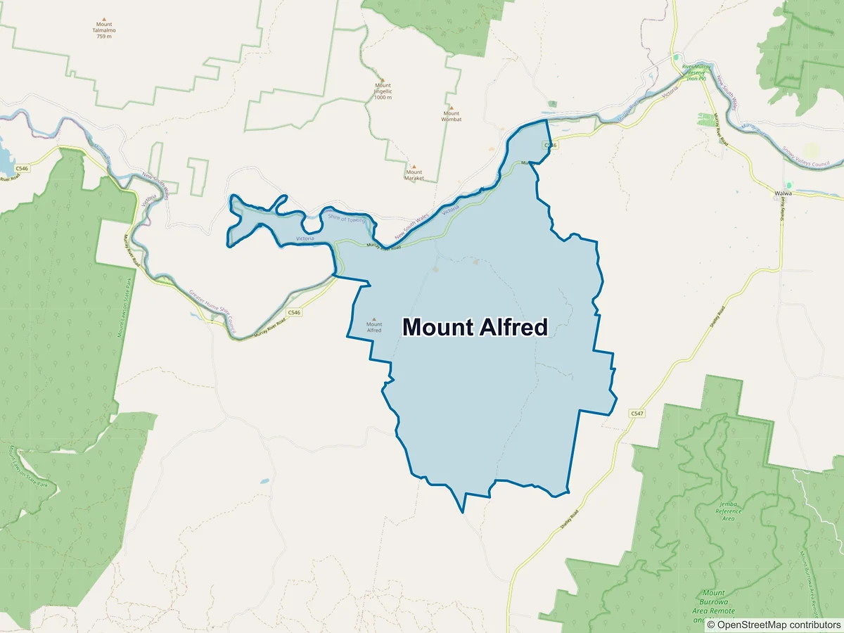 Map of Mount Alfred, VIC, Australia
