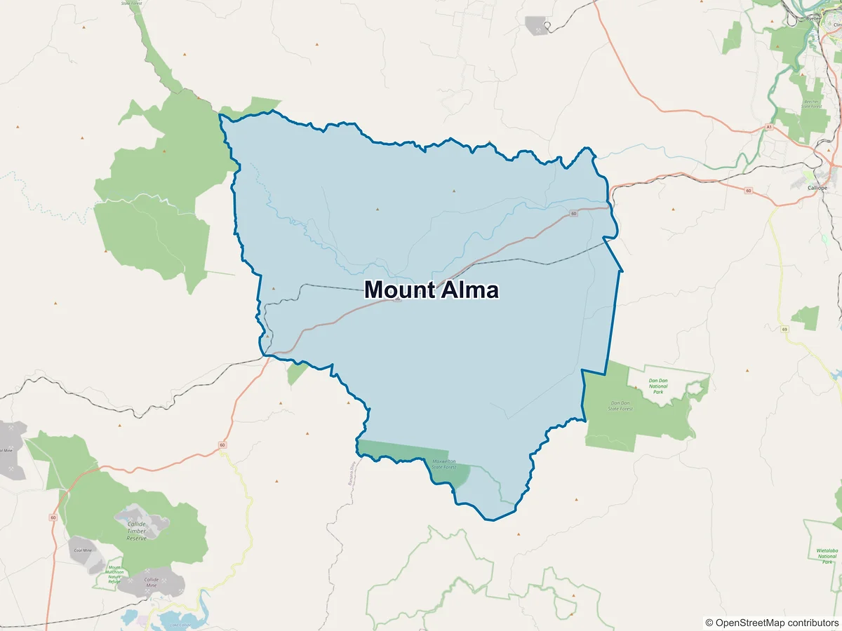 Map of Mount Alma, QLD, Australia