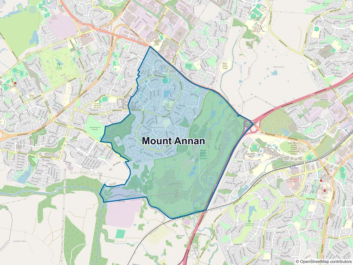 Map of Mount Annan, NSW, Australia