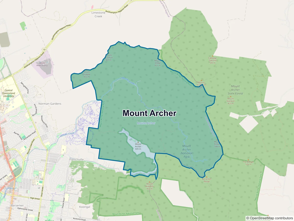 Map of Mount Archer, QLD, Australia