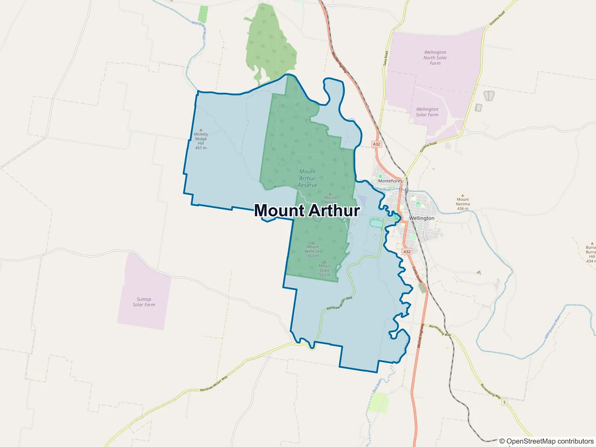 Map of Mount Arthur, NSW, Australia