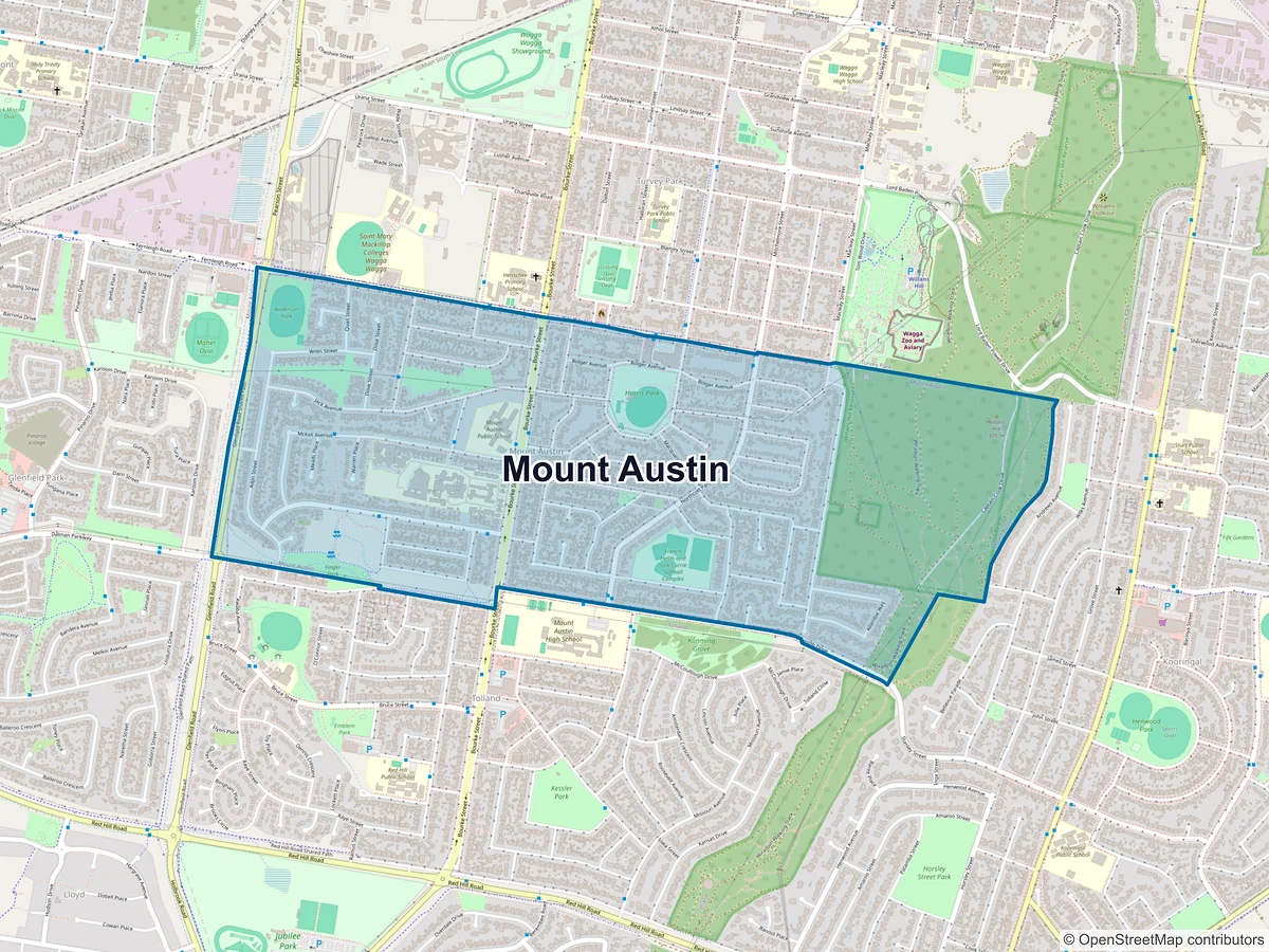 Map of Mount Austin, NSW, Australia