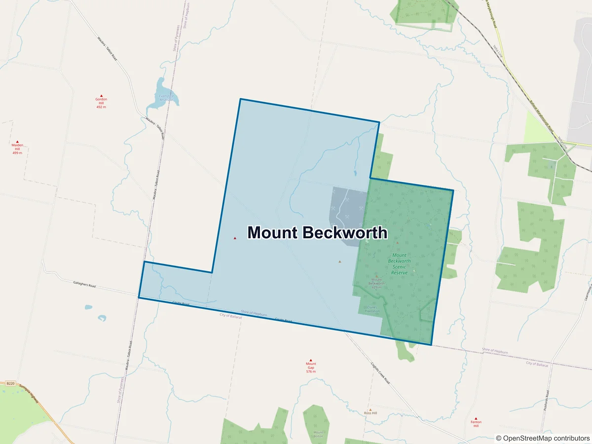 Map of Mount Beckworth, VIC, Australia