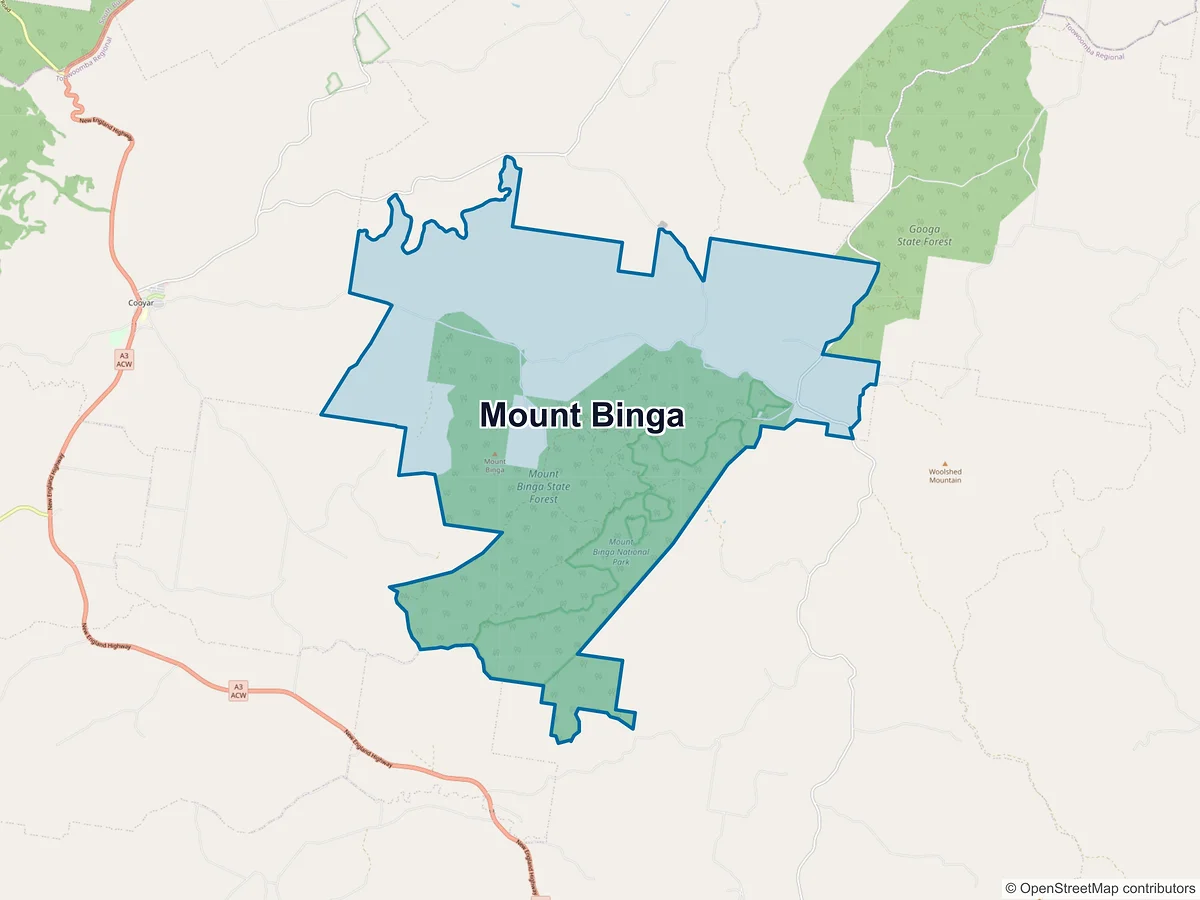 Map of Mount Binga, QLD, Australia